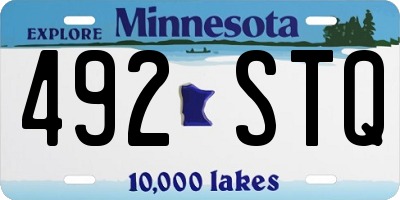 MN license plate 492STQ