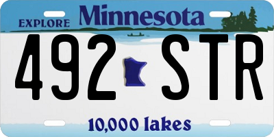 MN license plate 492STR