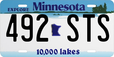 MN license plate 492STS