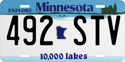 MN license plate 492STV