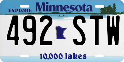 MN license plate 492STW