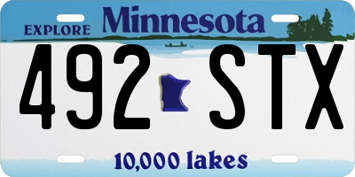 MN license plate 492STX