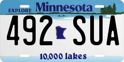 MN license plate 492SUA