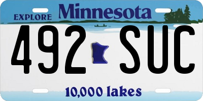MN license plate 492SUC