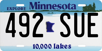 MN license plate 492SUE