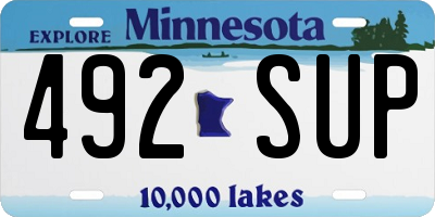 MN license plate 492SUP