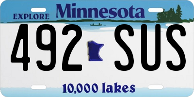 MN license plate 492SUS