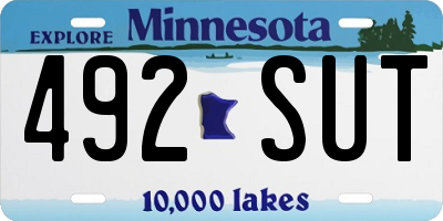 MN license plate 492SUT