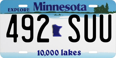 MN license plate 492SUU