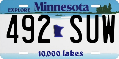 MN license plate 492SUW