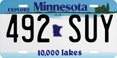 MN license plate 492SUY