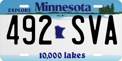 MN license plate 492SVA