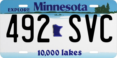 MN license plate 492SVC