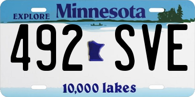 MN license plate 492SVE