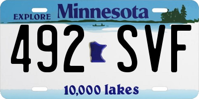 MN license plate 492SVF