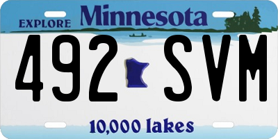 MN license plate 492SVM