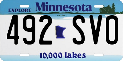 MN license plate 492SVO