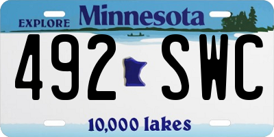 MN license plate 492SWC
