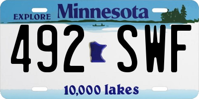 MN license plate 492SWF