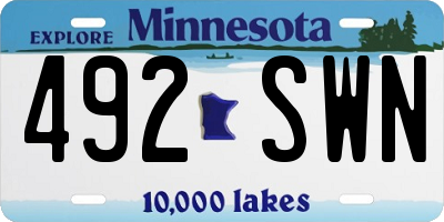 MN license plate 492SWN