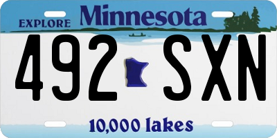 MN license plate 492SXN