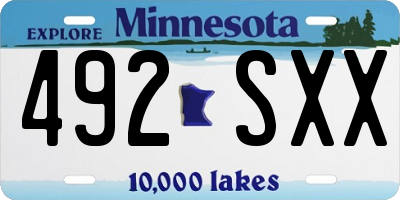 MN license plate 492SXX