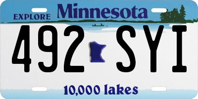 MN license plate 492SYI