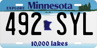 MN license plate 492SYL