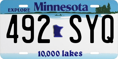 MN license plate 492SYQ