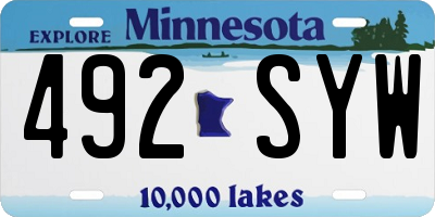 MN license plate 492SYW