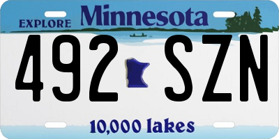 MN license plate 492SZN