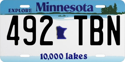 MN license plate 492TBN