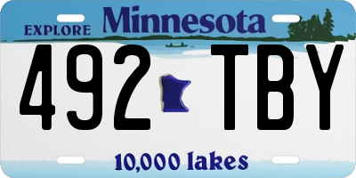 MN license plate 492TBY