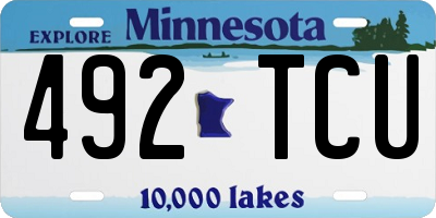MN license plate 492TCU