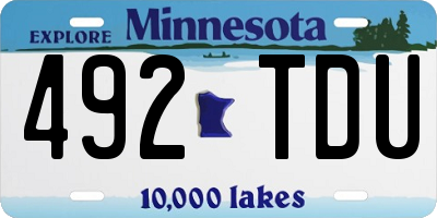 MN license plate 492TDU