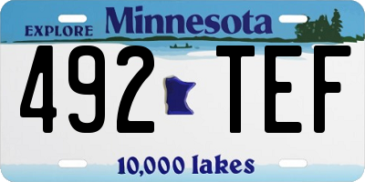 MN license plate 492TEF