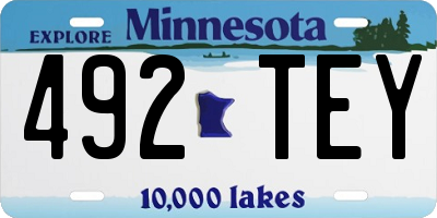 MN license plate 492TEY
