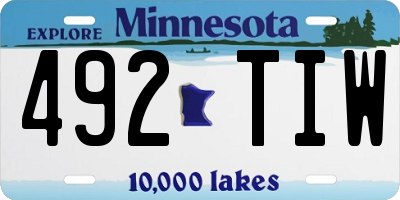 MN license plate 492TIW