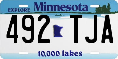 MN license plate 492TJA