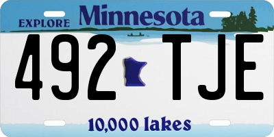 MN license plate 492TJE