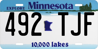 MN license plate 492TJF