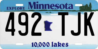 MN license plate 492TJK