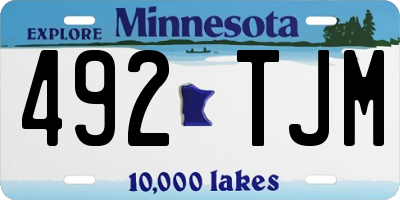 MN license plate 492TJM