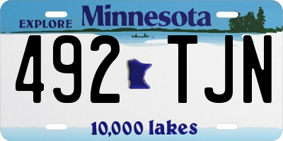 MN license plate 492TJN