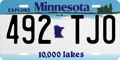 MN license plate 492TJO