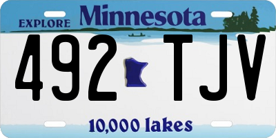 MN license plate 492TJV