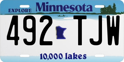 MN license plate 492TJW
