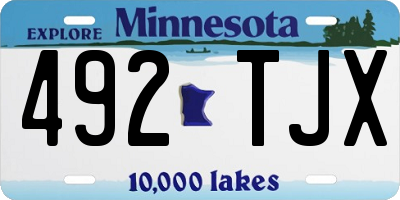 MN license plate 492TJX