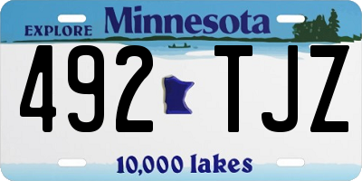 MN license plate 492TJZ