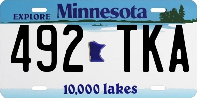 MN license plate 492TKA